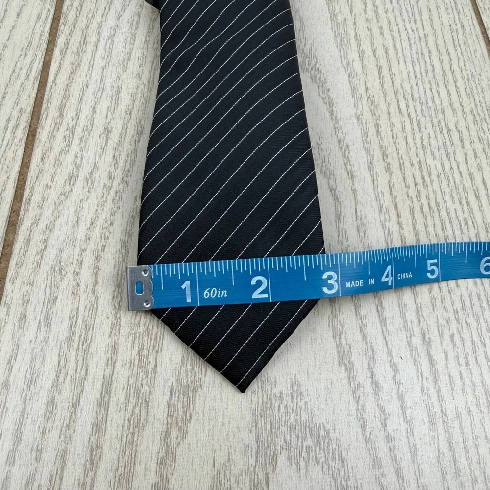 596 Alfani Men's Tie Ozark Stripe 001 Black $55 Polyester